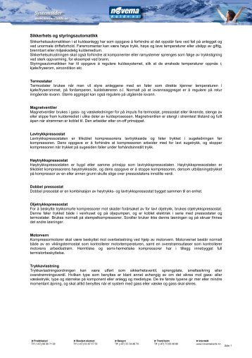 Sikkerhetsautomatikk - Novema kulde