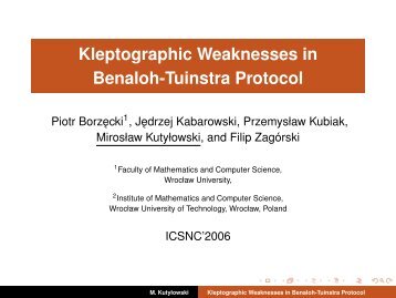 Kleptographic Weaknesses in Benaloh-Tuinstra Protocol