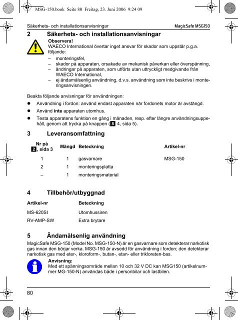 MagicSafe MSG150 - Waeco