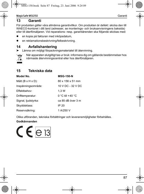 MagicSafe MSG150 - Waeco