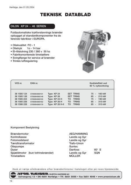 Download produkt katalog - Arne Nielsen Oliefyr & Gasteknik A/S