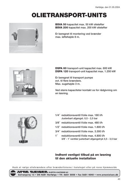 Download produkt katalog - Arne Nielsen Oliefyr & Gasteknik A/S