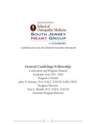 General Cardiology Fellowship - South Jersey Heart Group