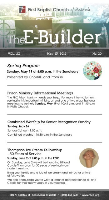 Spring Program - First Baptist Church of Pensacola