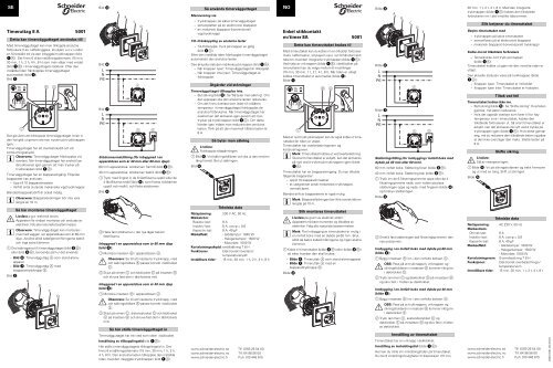 Timeruttag 8 A 5001 Enkel stikkontakt m/timer 8A 5001 SE NO