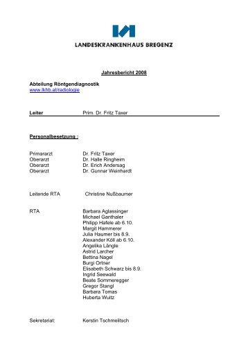 Jahresbericht 2008 Abteilung Röntgendiagnostik www.lkhb.at ...