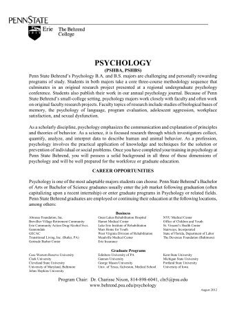Psychology - Penn State Erie