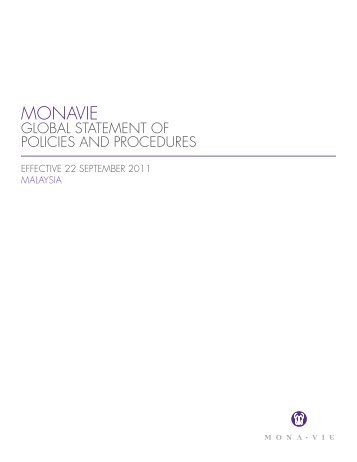 Policies and Procedures - On the Move Media Center - MonaVie