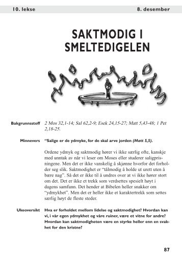 SAKTMODIG I SMELTEDIGELEN - Bibelstudier