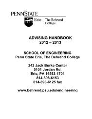 School of Engineering Advising Handbook - Penn State Erie - Penn ...