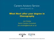 What Next after your degree in Chorography - Careers Advisory ...