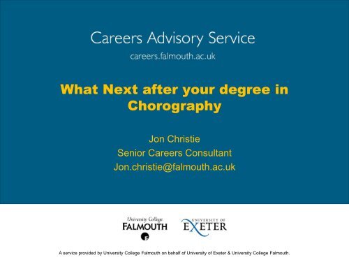 What Next after your degree in Chorography - Careers Advisory ...