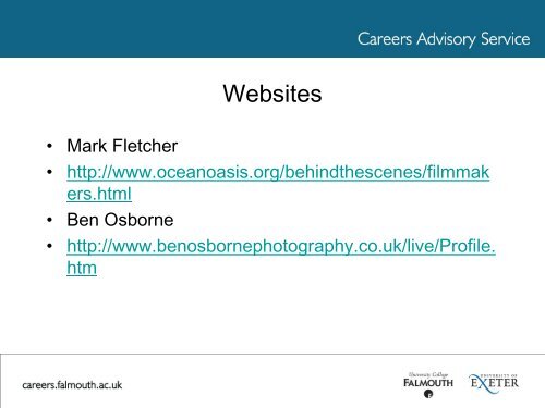 What Next? - Careers Advisory Service - University College Falmouth