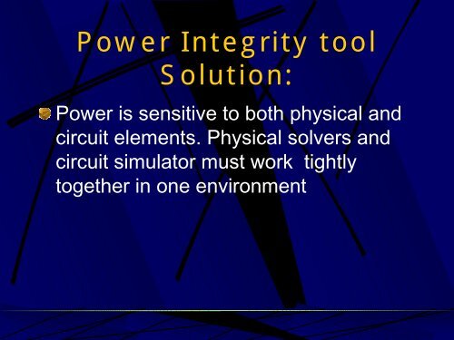 Presentation - Power Integrity Analysis in a split plane PCB