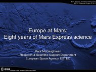 Mars Express Science Presentation - ESA M. MCCaughrean (PDF)