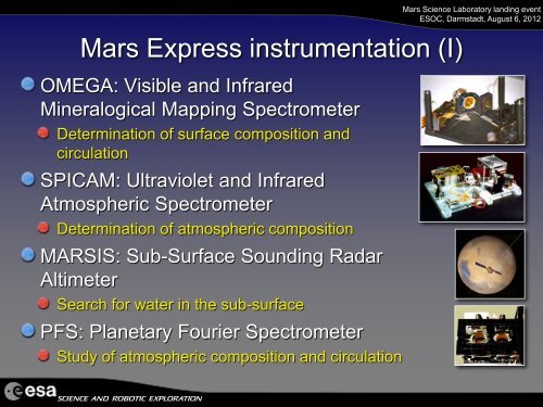 Mars Express Science Presentation - ESA M. MCCaughrean (PDF)