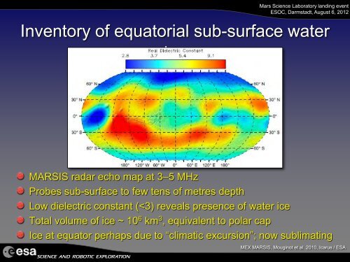 Mars Express Science Presentation - ESA M. MCCaughrean (PDF)