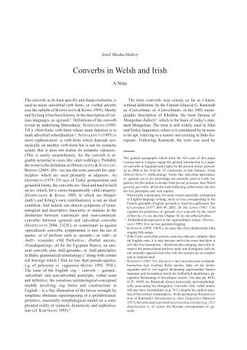 Converbs in Welsh and Irish - The Hebrew University Department of ...