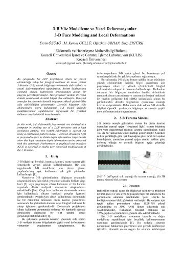 3-B Yüz Modelleme ve Yerel Deformasyonlar 3-D Face Modeling ...