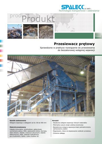 Spaleck przesiewacz prętowy - MT Recykling