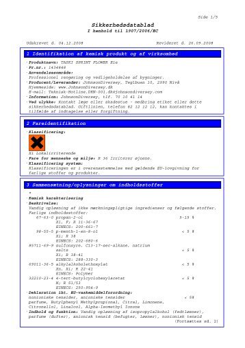 Sikkerhedsdatablad - BI-RO A/S