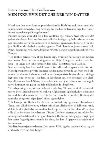Læs interview med Jan Guillou om MEN IKKE HVIS DET ... - Modtryk