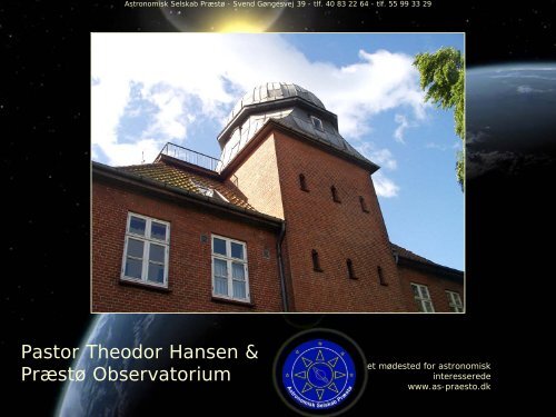 Pastor Theodor Hansen & Præstø Observatorium