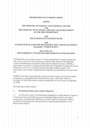 Memorandum of Understanding (MoU) - CMI