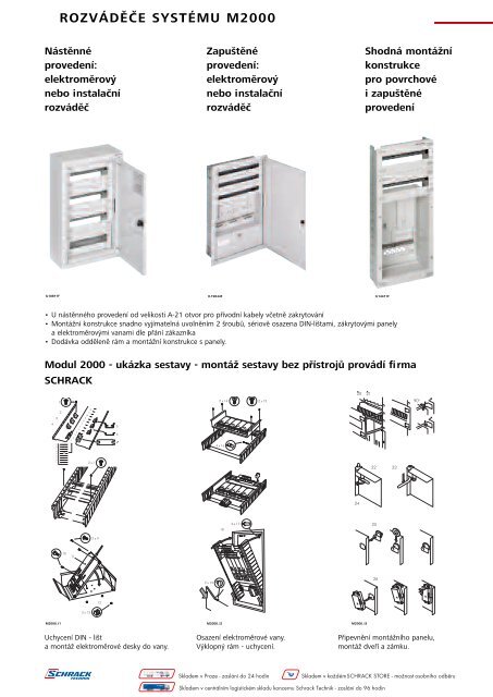 rozváděče systému m2000 / montážní konstrukce - Schrack