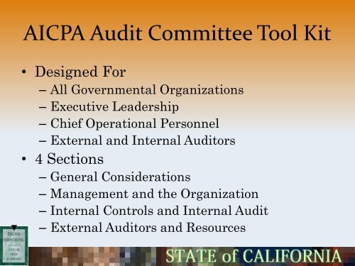 AICPA Audit Committee Tool Kit