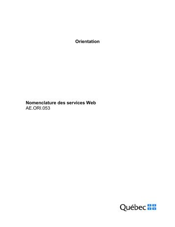 Orientation Nomenclature des services Web