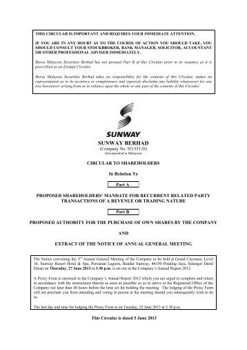 SUNWAY BERHAD - ChartNexus