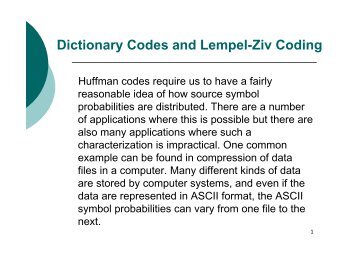 Dictionary Codes and Lempel-Ziv Coding