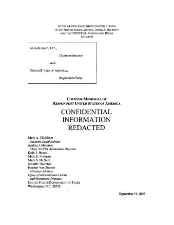 CONFIDENTIAL INFORMATION REDACTED - US Department of State