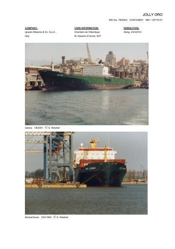 JOLLY ORO - Cargo Vessels International