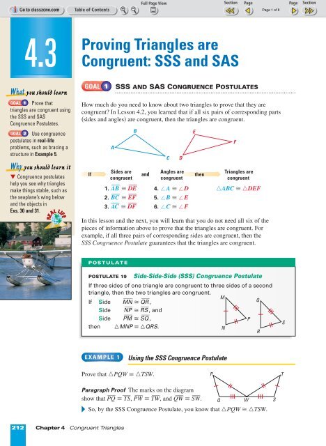 Solved Can you use the SSS Postulate or the SAS Postulate to