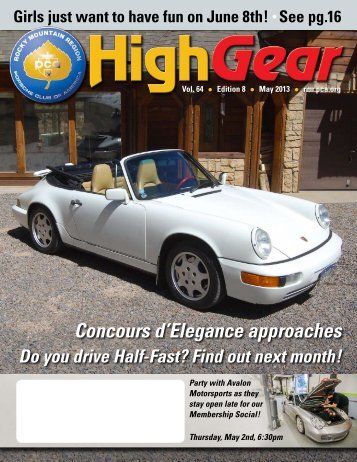 May 2013 - Rocky Mountain Region Porsche Club - Porsche Club of ...