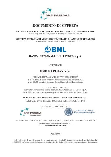 documento di offerta - BNP Paribas