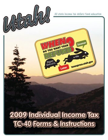 2009 Individual Income Tax TC-40 Forms & Instructions