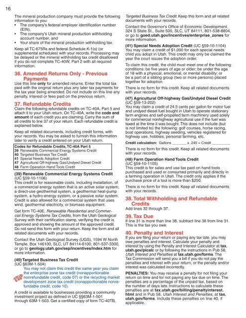 2009 Individual Income Tax TC-40 Forms & Instructions