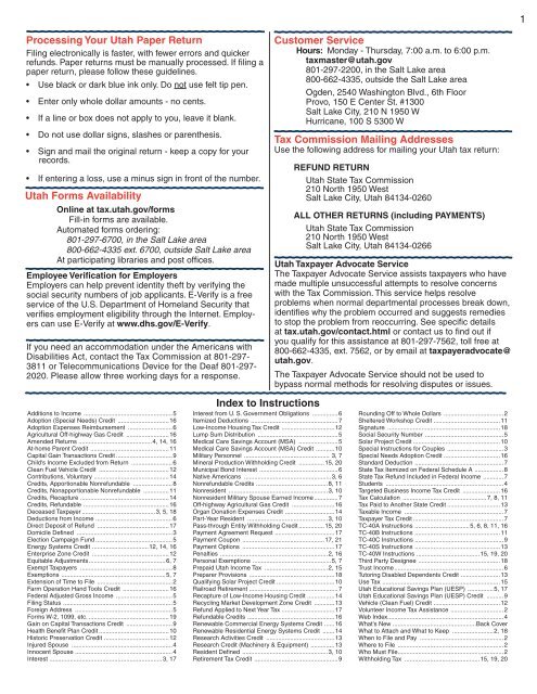 2009 Individual Income Tax TC-40 Forms & Instructions