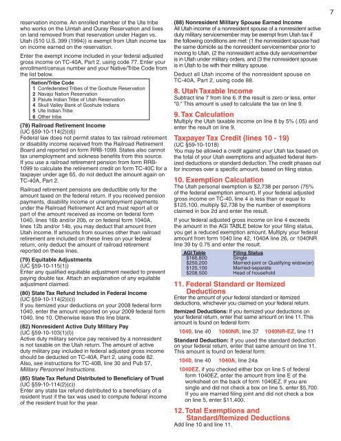 2009 Individual Income Tax TC-40 Forms & Instructions