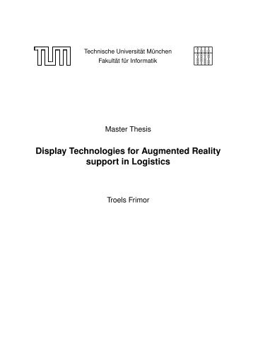 Display technologies for Augmented Reality support in logistics