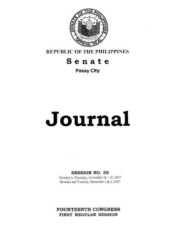 Journal No. 39 - Senate