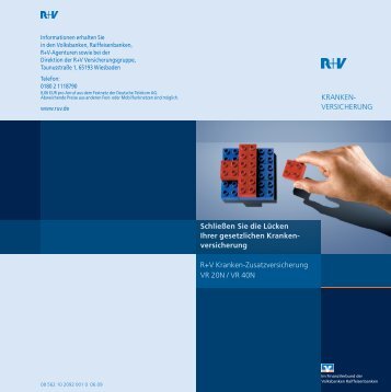 KRANKEN- VERSICHERUNG R+V Kranken-Zusatzversicherung VR ...