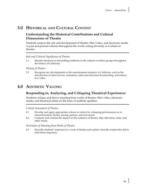 Visual and Performing Arts Content Standards - California ...