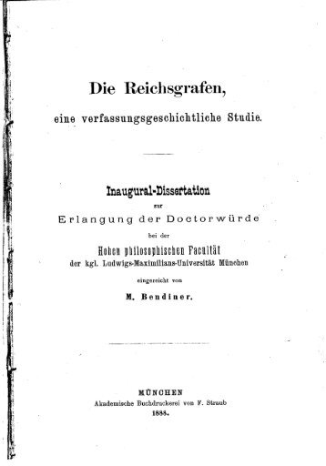 Die Reichsgrafen, eine verfassungsgeschichtliche Studie (PDF / 3,5 ...