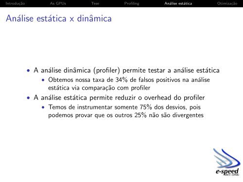 Utilização de técnicas de análise estática e dinâmica para ... - UFMG