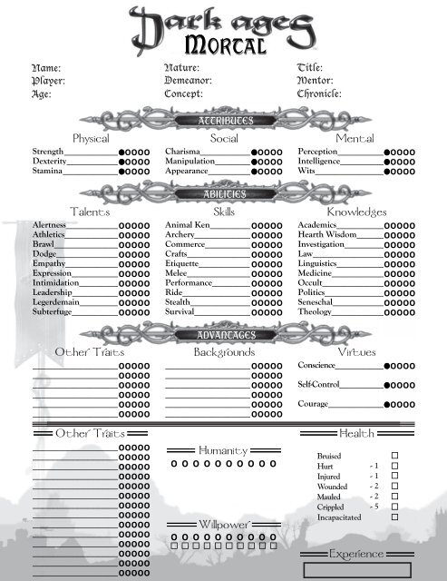 Vampire dark ages character sheet pdf: Fill out & sign online