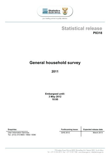 General household survey - Statistics South Africa